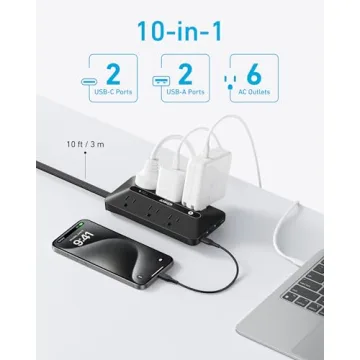 Anker Flat Plug Power Strip 300J for Efficient Charging