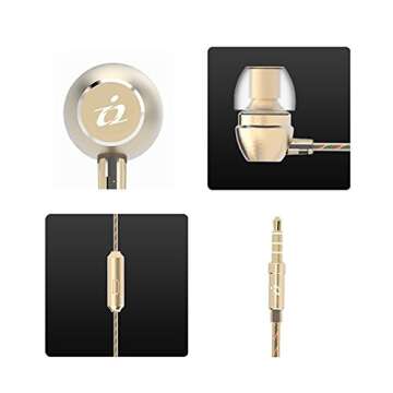 i2 Champagne Earbuds Headphone (Rose Gold)