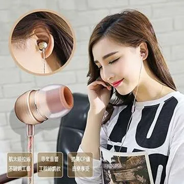 i2 Champagne Earbuds Headphone (Rose Gold)