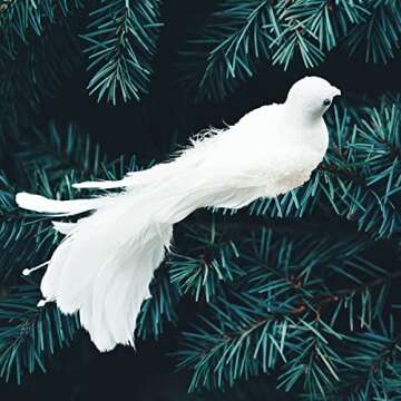 Yolococa White Birds Christmas Tree Decoration - 2pcs