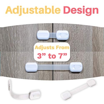 6-Pack Child Proof Locks for Cabinet Doors, Drawers, Fridge, Toilet Seat, Dishwasher, Trash Can, Cupboard - 3M - No Drilling - Baby Proofing Safety Cabinet Lock