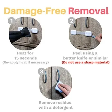 6-Pack Child Proof Locks for Cabinet Doors, Drawers, Fridge, Toilet Seat, Dishwasher, Trash Can, Cupboard - 3M - No Drilling - Baby Proofing Safety Cabinet Lock