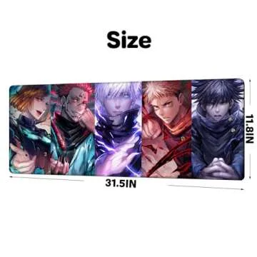 PAHOPUV Anime Jujutsu Kaisen Mouse Pad Non-Slip Rubber Desk Mat Extended Large Gaming Mousepad for Office Desk Decor 31.5 x 11.8inches x 3mm