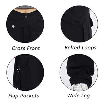 HBER Wide Leg Cargo Jeans for Women High Waist Relaxed Fit Flap Pocket Denim Pants Y2k Boyfriend Baggy Jeans Streetwear, L# White,