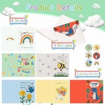 AhfuLife Cute Teacher Thank You Cards Set for Appreciation