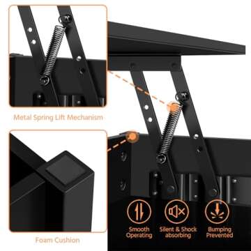 Yaheetech Lift Top Coffee Table with Storage & Open Shelves