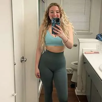 AUROLA Workout Leggings for Women Seamless Scrunch Yoga Pants Tummy Control Gym Fitness Sport Active Leggings 25'' (S, Eucalyptus)