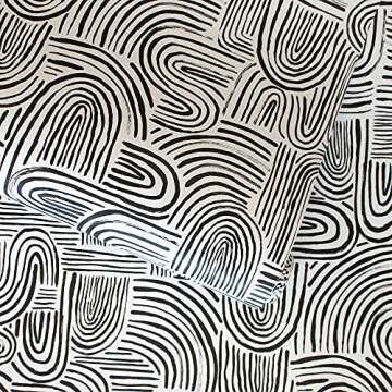 Tempaper Black Pearl Swell Removable Peel and Stick Wallpaper, 20.5 in X 16.5 ft, Made in The USA