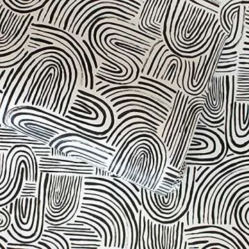 Tempaper Black Pearl Swell Removable Peel and Stick Wallpaper, 20.5 in X 16.5 ft, Made in The USA