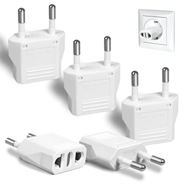 6 Pack US to Europe Plug Adapter for Easy Travel