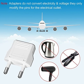 6 Pack US to Europe Plug Adapter for Easy Travel