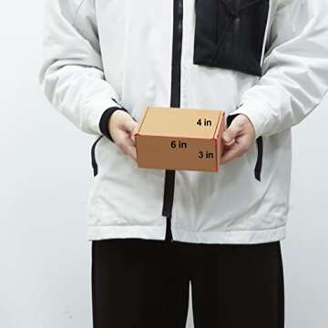 MEBRUDY 6x4x3 Inches Shipping Boxes Pack of 50, Small Corrugated Cardboard Box for Mailing Packing Literature Mailer