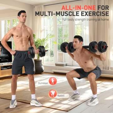 UKEEP Adjustable Dumbbells Set, 20/30/40/60/80lbs for Home Gym Fitness Training