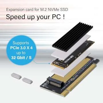 EZDIY-FAB NVME PCIe 4.0 Adapter, M.2 NVME SSD to PCI Express Adapter with Heat Sink, Only Support PCIe x16 Slot,Support M.2 SSD 2230 2242 2260 2280