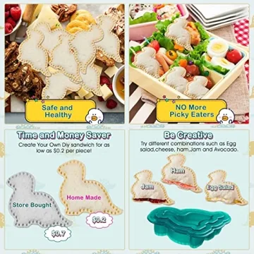 Dino Sandwich Cutter for Kids - Fun Lunch Maker