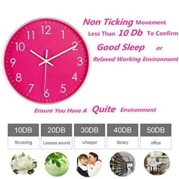 Jdelai 10-Inch Modern Simple Wall Clock Indoor Silent Non-Ticking Quartz Quiet Sweep Movement Battery Operated Wall Clock for Office/Kitchen/Bedroom/School Decorative