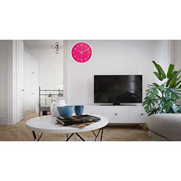 Jdelai 10-Inch Modern Simple Wall Clock Indoor Silent Non-Ticking Quartz Quiet Sweep Movement Battery Operated Wall Clock for Office/Kitchen/Bedroom/School Decorative