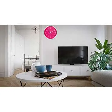 Jdelai 10-Inch Modern Simple Wall Clock Indoor Silent Non-Ticking Quartz Quiet Sweep Movement Battery Operated Wall Clock for Office/Kitchen/Bedroom/School Decorative