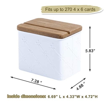 NIKKY HOME Floral Embossed Recipe Box with Cards and Dividers