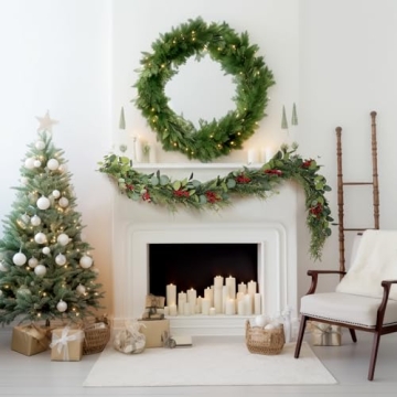 Pre-Lit Eucalyptus and Cedar Garland for Christmas