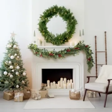 Pre-Lit Eucalyptus and Cedar Garland for Christmas