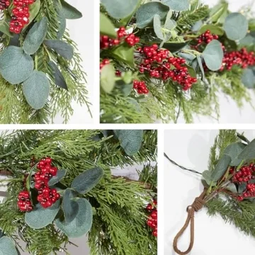 Pre-Lit Eucalyptus and Cedar Garland for Christmas