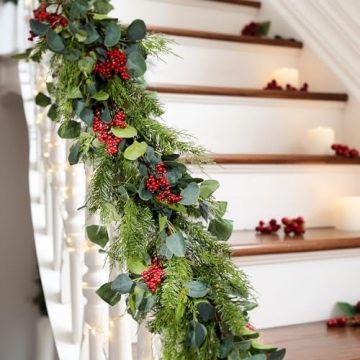 Pre-Lit Eucalyptus and Cedar Garland for Christmas