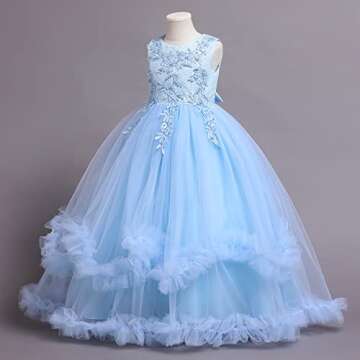 Elegant Flower Girls Lace Maxi Dresses for Weddings and Parties