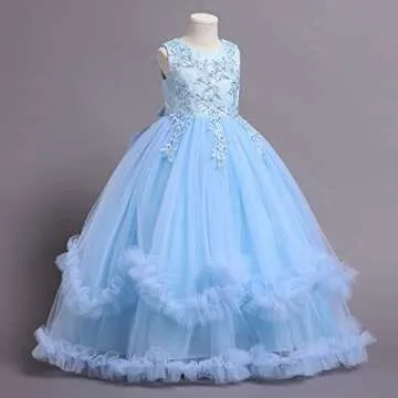 Elegant Flower Girls Lace Party Dress for Kids