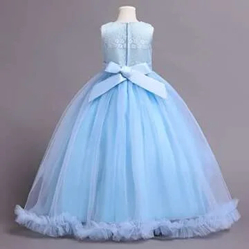 Elegant Flower Girls Lace Party Dress for Kids