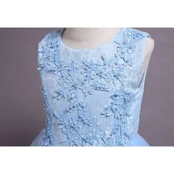 Elegant Flower Girls Lace Party Dress for Kids