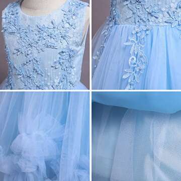 Elegant Flower Girls Lace Party Dress for Kids