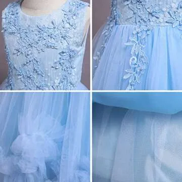 Elegant Flower Girls Lace Party Dress for Kids