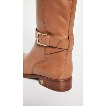 Tory Burch Brooke Leather Riding Boot, Tan (5)