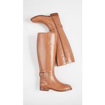 Tory Burch Brooke Leather Riding Boot, Tan (5)