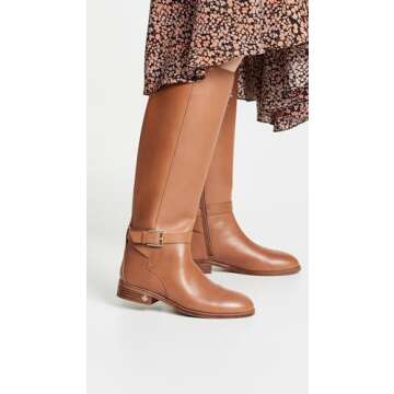 Tory Burch Brooke Leather Riding Boot, Tan (5)