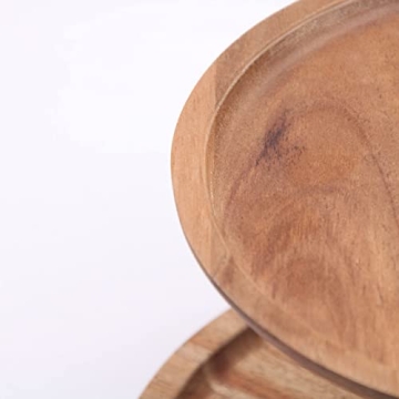 OLELO 2-Tier Acacia Wood Cake Stand for Desserts