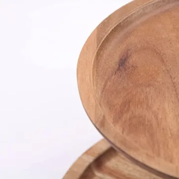 OLELO 2-Tier Acacia Wood Cake Stand for Desserts