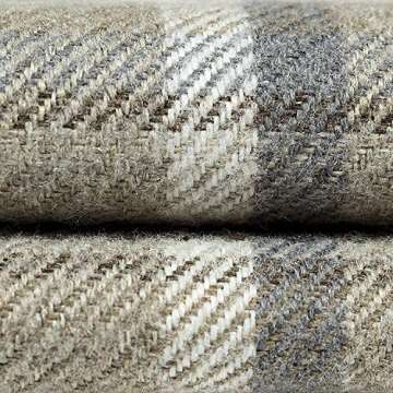 McAlister Textiles Natural Beige Heritage Tartan Decorative Throw Pillow Cover Case 17 x 17 Inches for Ranch & Country Cabin Decoration Scottish Plaid Machine Washable