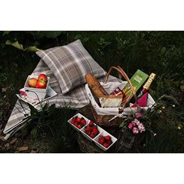 McAlister Textiles Natural Beige Heritage Tartan Decorative Throw Pillow Cover Case 17 x 17 Inches for Ranch & Country Cabin Decoration Scottish Plaid Machine Washable