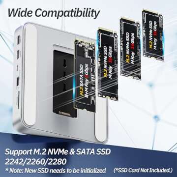 USB C Hub for iMac - 7 Ports & M.2 SSD Support in Silver