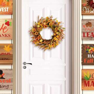 Idyllic 20 Inches Harvest Fall Wreath - Autumn Décor