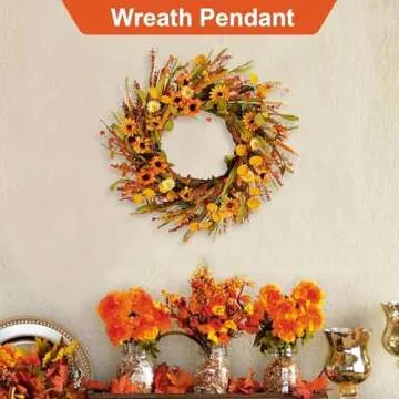 Idyllic 20 Inches Harvest Fall Wreath - Autumn Décor