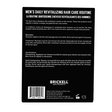 Brickell Men's Daily Revitalizing Hair Care Routine, Shampoo and Conditioner Set For Men, Mint and Tea Tree Oil Shampoo, Strength and Volume Enhancing Conditioner, Natural and Organic, Gift Set