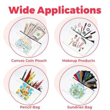 Joyclub 10 Pack DIY Sublimation Makeup Bags for Travel