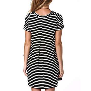 Alaster Queen Women's Casual Summer T Shirt Dress Loose Short Sleeve Tunic Dress with Pocket for Women