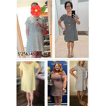 Alaster Queen Women's Casual Summer T Shirt Dress Loose Short Sleeve Tunic Dress with Pocket for Women