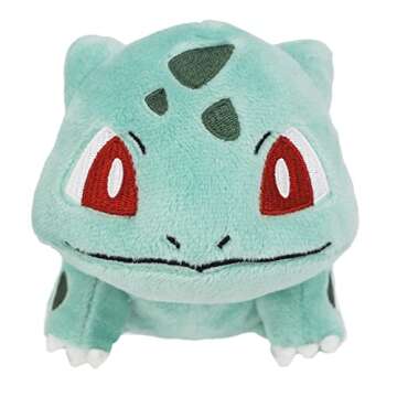 Sanei Pokemon All Star Series PP17 Bulbasaur Stuffed Plush, 4", Green, Blue