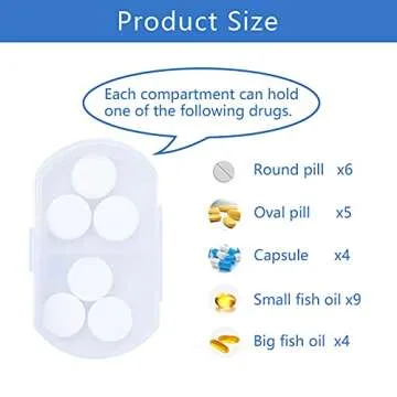 Pill Case for Purse Small 4PCS Pill Organizer Portable Travel Daily Pill Containers AM & PM Mini Pill Box Vitamin, Fish Oil, Supplement Holder (4 PCS, White)