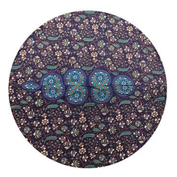 Shubhlaxmifashion 32" Blue Mandala Floor Pillow Cushion Seating Throw Cover Hippie Decorative Bohemian Ottoman Poufs, Pom Pom Pillow Cases,Boho Indian